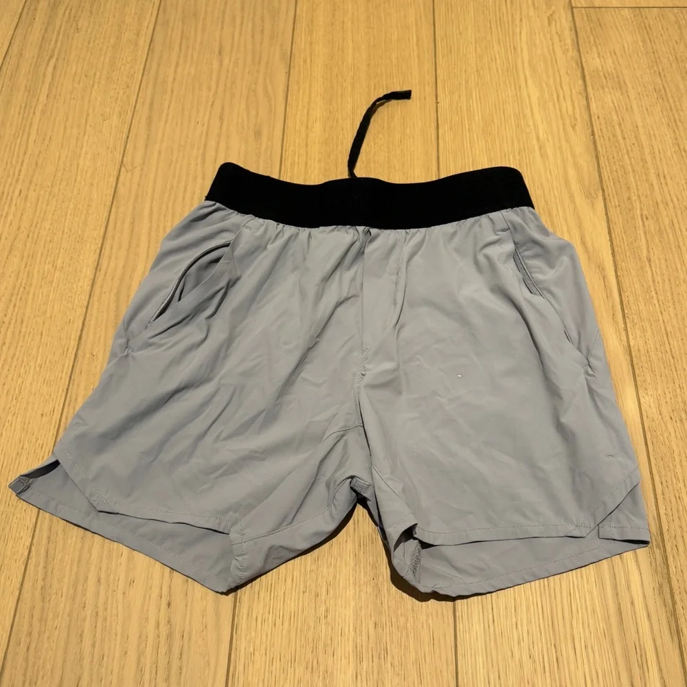 Ten Thousand Men’s Athletic Shorts — Light Gray with Black Waistband